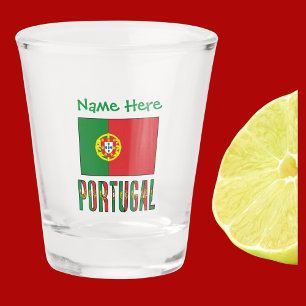 Portugal Portuguese Flag Green Personalised Shot Glass