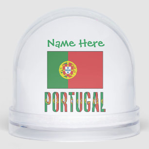 Portugal Portuguese Flag Green Personalised  Snowglobe