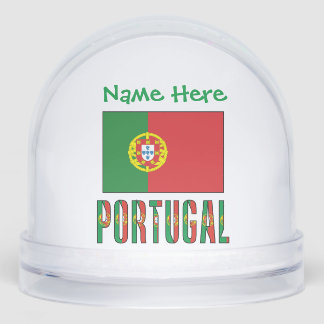 Portugal Portuguese Flag Green Personalised  Snowglobe