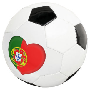 Portugal Portuguese Flag Heart Shape Logo Football