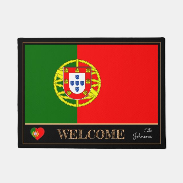 Portugal & Portuguese Flag house /sports Welcome Doormat (Front)