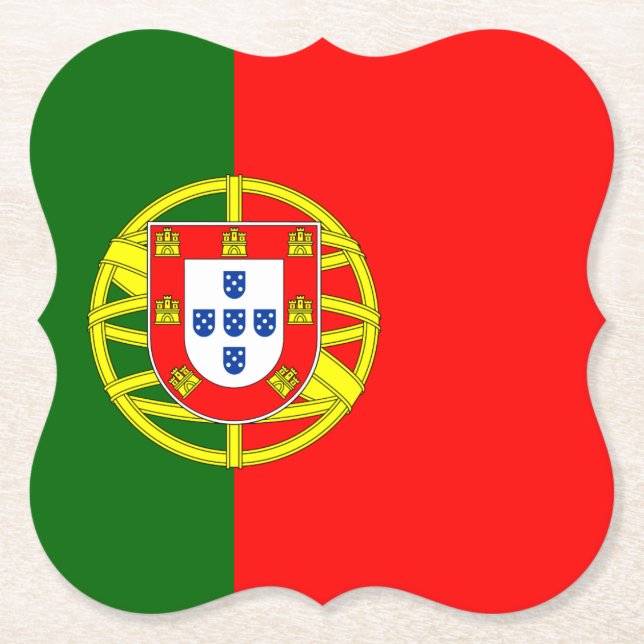 Portugal (Portuguese) Flag Paper Coaster (Front)