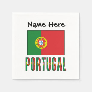Portugal Portuguese Flag Personalised Name Napkin