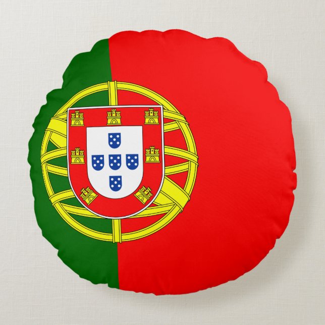 Portugal (Portuguese) Flag Round Cushion (Front)
