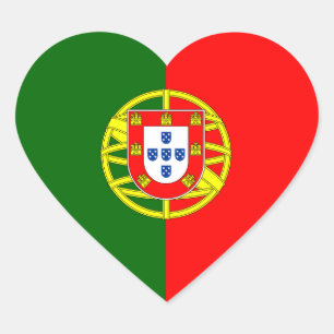 Portugal/Portuguese Heart Flag Heart Sticker