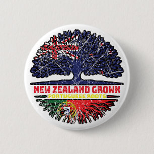 Portugal Portuguese New Zealander New Zealand Tree 6 Cm Round Badge