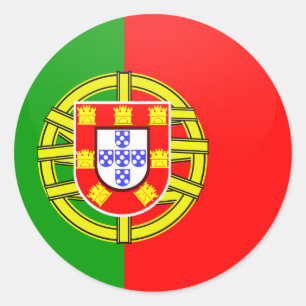 Portugal quality Flag Circle Classic Round Sticker