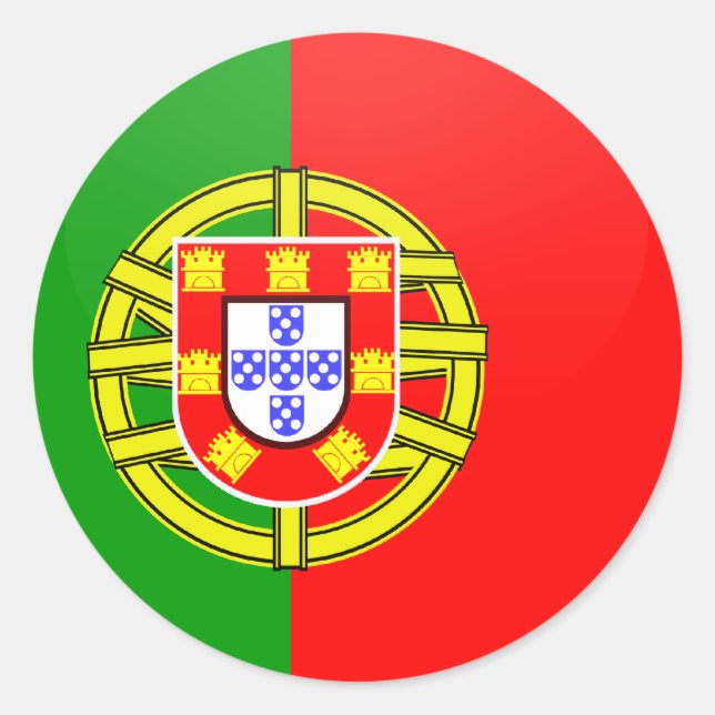 Portugal quality Flag Circle Classic Round Sticker (Front)