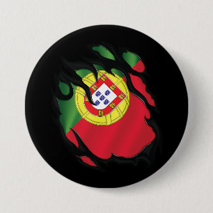 Portugal Ripped Flag 7.5 Cm Round Badge