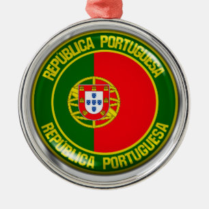 Portugal Round Emblem Metal Tree Decoration