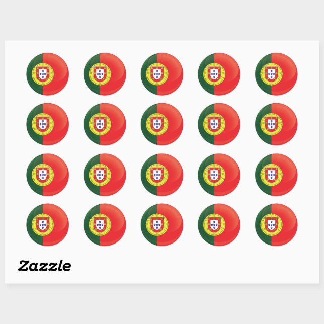 Portugal  Round Icon Flag Classic Round Sticker (Sheet)