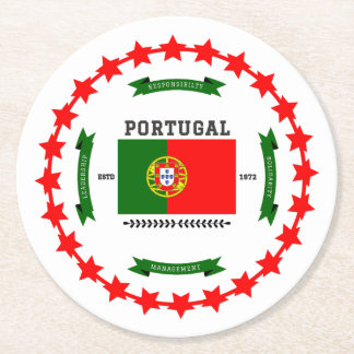 Portugal Round Paper Coaster