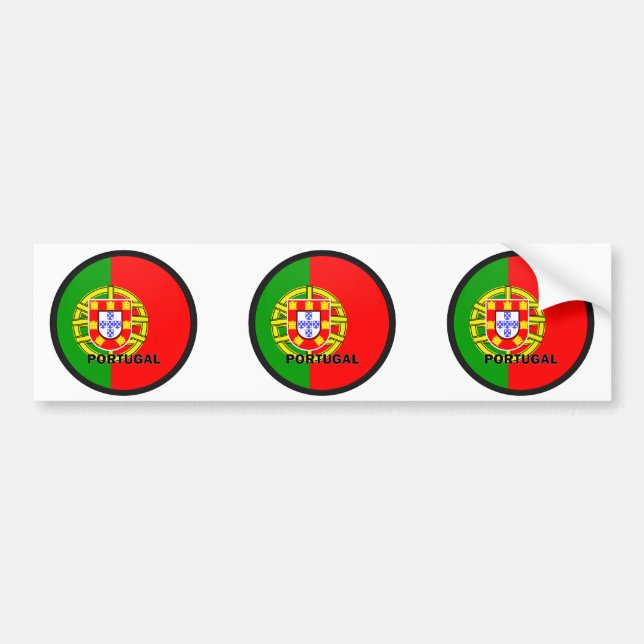 Portugal Roundel quality Flag Bumper Sticker (Front)