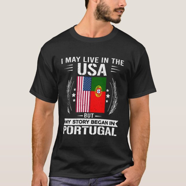 Portugal Shirt Proud Portugal And Usa Flags Portug (Front)