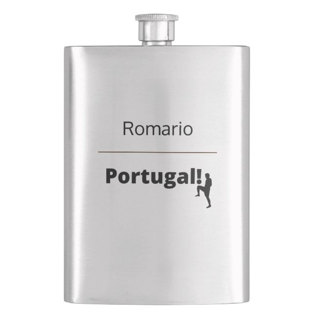Portugal Soccer, customisable Hip Flask (Front)
