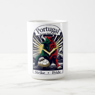 Portugal Soccer Iberian Wolf, National Pride Gift Coffee Mug