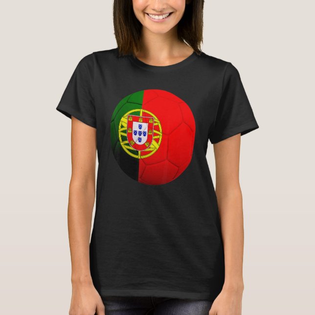 Portugal Soccer National  Ball Portugal Flag Footb T-Shirt (Front)