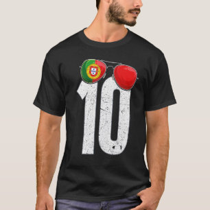 Portugal Soccer Player Number 10 Portuguese Flag T-Shirt