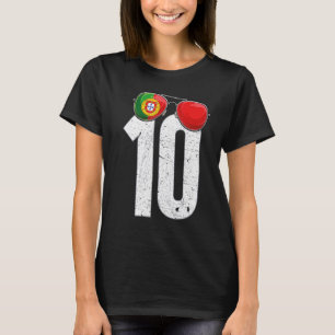 Portugal Soccer Player Number 10 Portuguese Flag T-Shirt