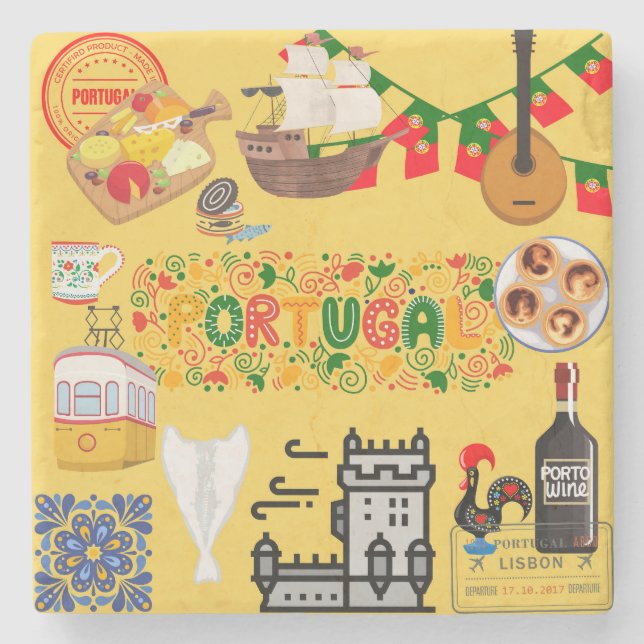 Portugal  stone coaster (Front)
