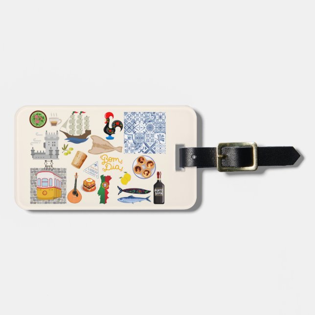  Portugal Symbols Travel Lovers Luggage Tag (Front Horizontal)