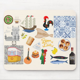 Portugal Symbols Travel Lovers Mouse Mat