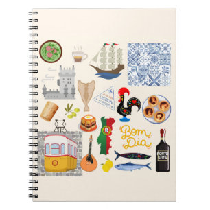 Portugal Symbols Travel Lovers Notebook