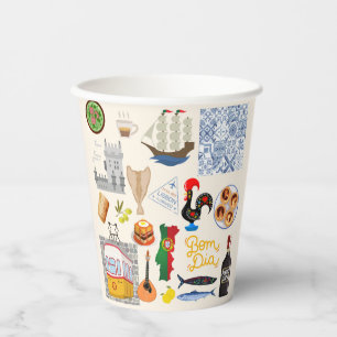 Portugal Symbols Travel Lovers Paper Cups