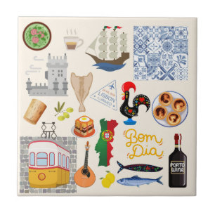 Portugal Symbols Travel Lovers Tile