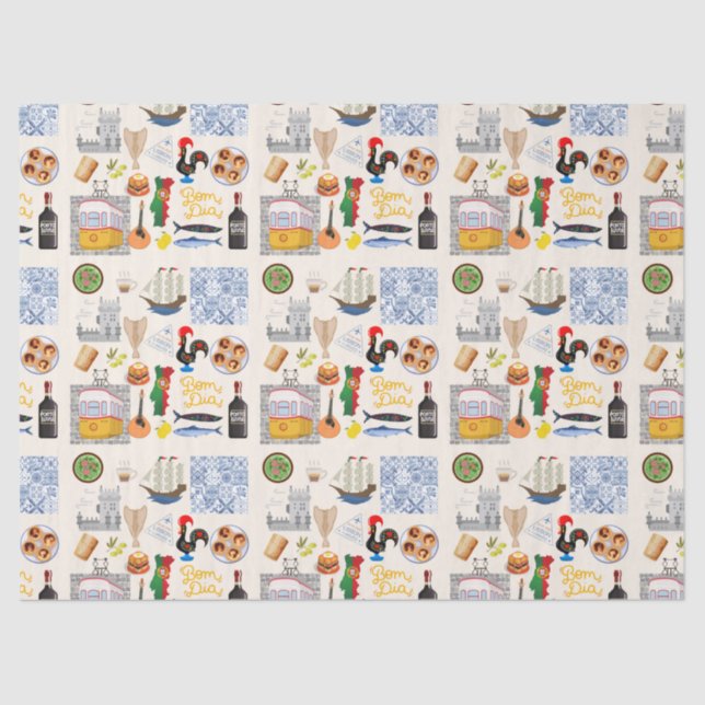 Portugal Symbols Travel Lovers Tissue Paper (Front)
