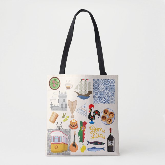  Portugal Symbols Travel Lovers Tote Bag (Front)