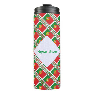 Portugal Tiled Flag Personalised Thermal Tumbler