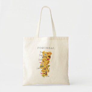 Portugal travel map (two-sided print) tote bag