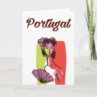 Portugal vintage style vacation poster holiday card