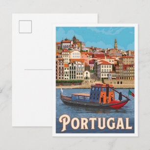 Portugal Vintage Travel  Postcard
