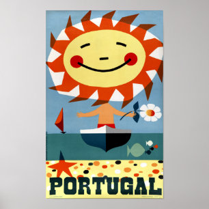 Portugal Vintage Travel Poster Restored