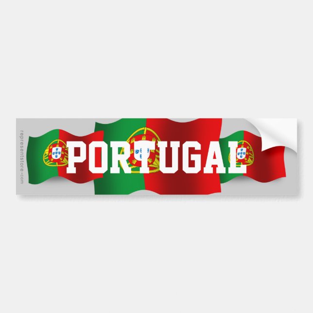 Portugal Waving Flag Bumper Sticker (Front)