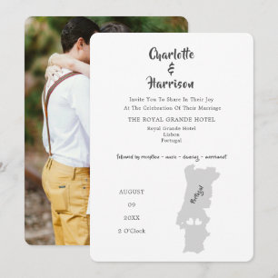 Portugal Wedding Destination Photo Invitation