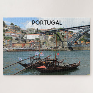 Portugal: Wine barrel boats,  Porto Jigsaw Puzzle