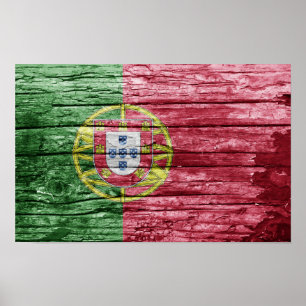 Portugal wood flag poster