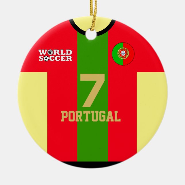 Portugal World Soccer Jersey Ornament (Front)