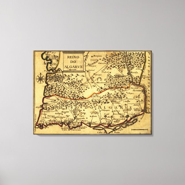 PortugalPanoramic MapPortugal Canvas Print (Front)