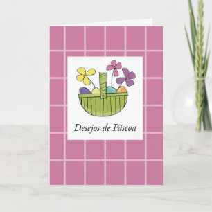 Portugese Easter Basket Wishes Holiday Card