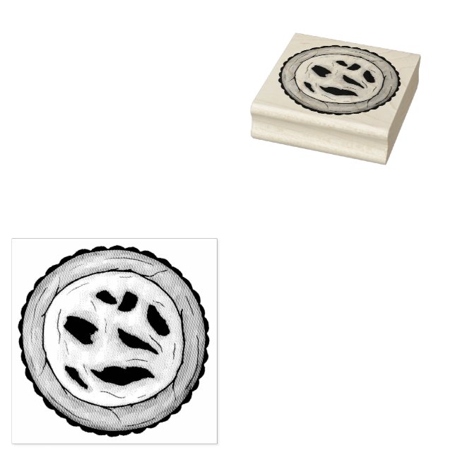 Portugese Pastel de Nata Egg Custard Tart Pastry  Rubber Stamp (Stamped)