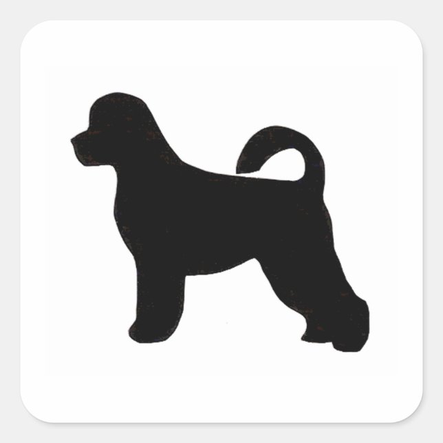 portugese water dog silhouette.png square sticker (Front)
