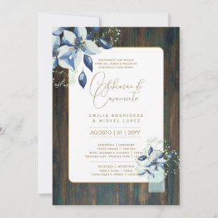 Portugeuse    Casamento Flores Folclóricas Rústica Invitation