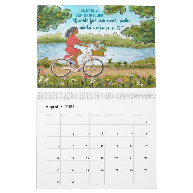 Portuguese 2024 Year Text Ps 56:3 Calendar (Aug 2026)