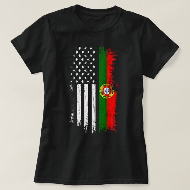 Portuguese American Flag Hoodie - Pride Portugal U T-Shirt (Design Front)