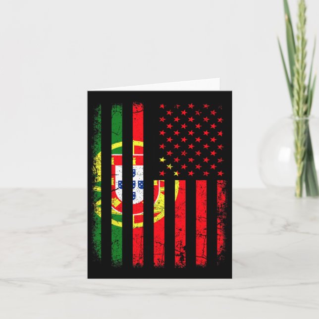 Portuguese American Flag Portugal America Pride He Card (Front)