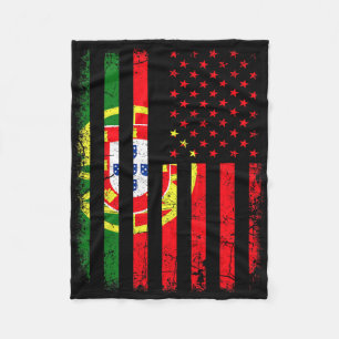 Portuguese American Flag Portugal America Pride He Fleece Blanket